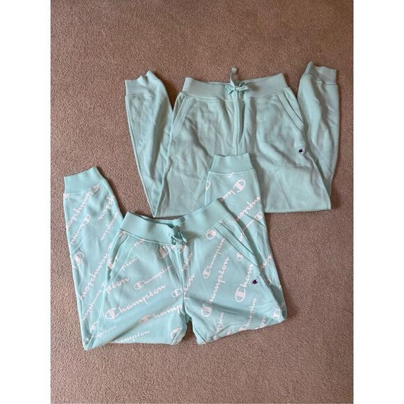 NWOT Champion turquoise bundle of 2 girls sweatpants size M - Picture 1 of 5